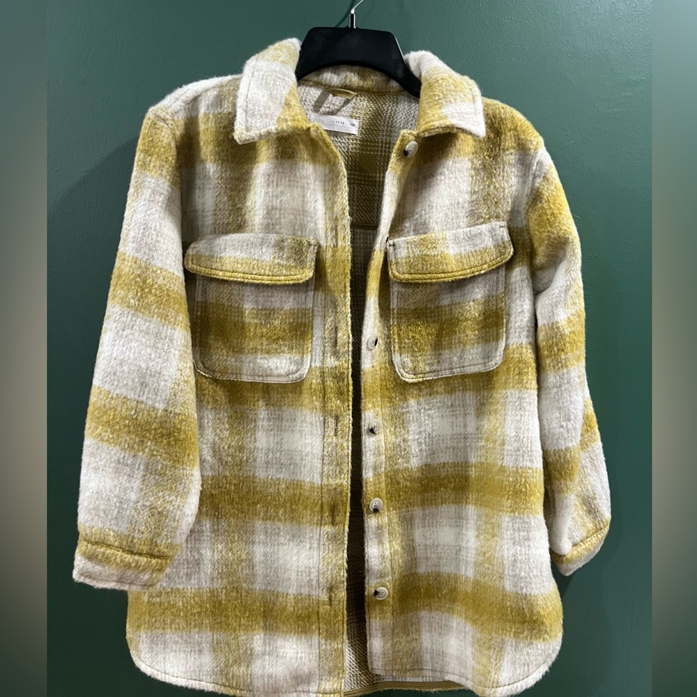 Zara Yellow and Cream Textured Jacket